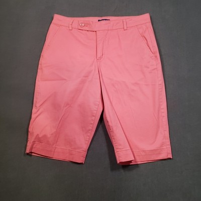 Bandolino Bermuda Shorts Womens 12 Pink Sorbet Stretch Cotton Chino Pockets