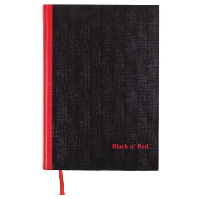 Black n' Red Hardcover Notebook, Casebound, Large, Black, 96 Ruled Sheets, Pack