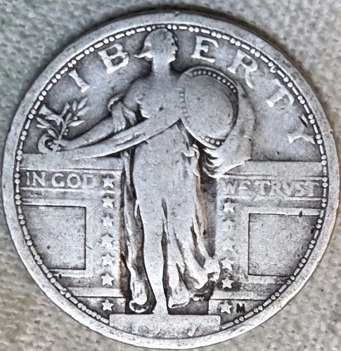 1917 Type 1 Standing Liberty Quarter.  True Auction.