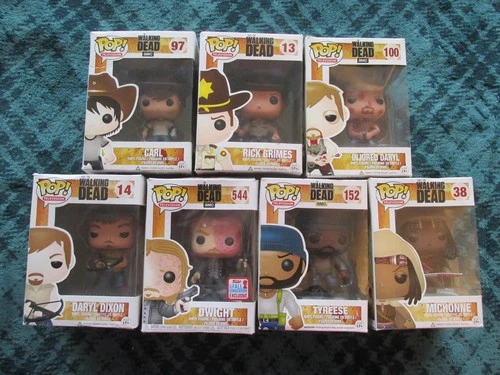 Funko pop lot of 7, the walking dead, 14,38,544,97,152,13,100