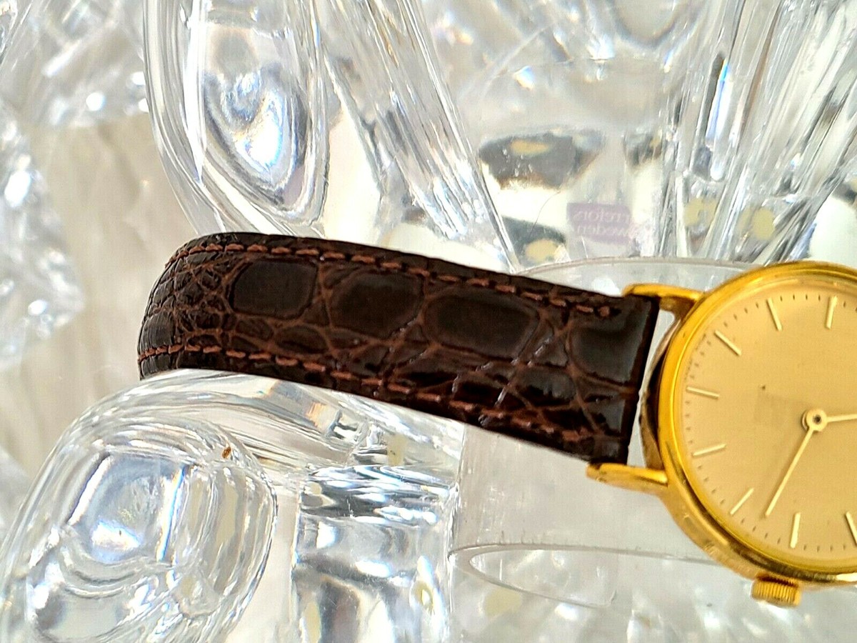 Ladies Pulsar By Seiko V810-0270 Petite Rare Vintage 80s New Battery Runs Vintage Pulsar Womens Watch 25mm Black Dial Gold Tone Y810  main image 3