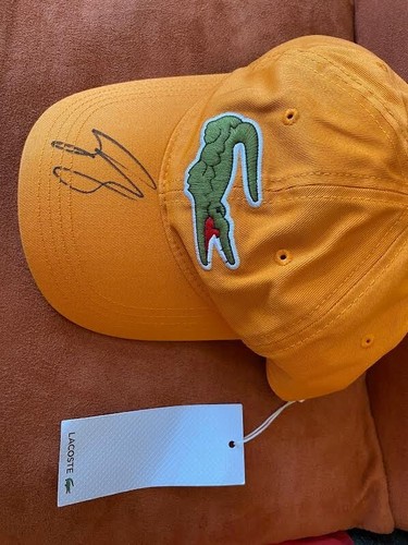 SALE SIGNED GRIGOR DIMITROV LACOSTE ORANGE TENNIS HAT CAP INDIAN WELLS PROOF NEW - 第 8/10 張圖片
