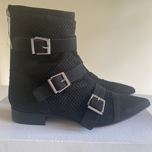 Topshop Andrew Buckle Suede Ankle Boots. Black. RRP £79. UK 3 / EU 36