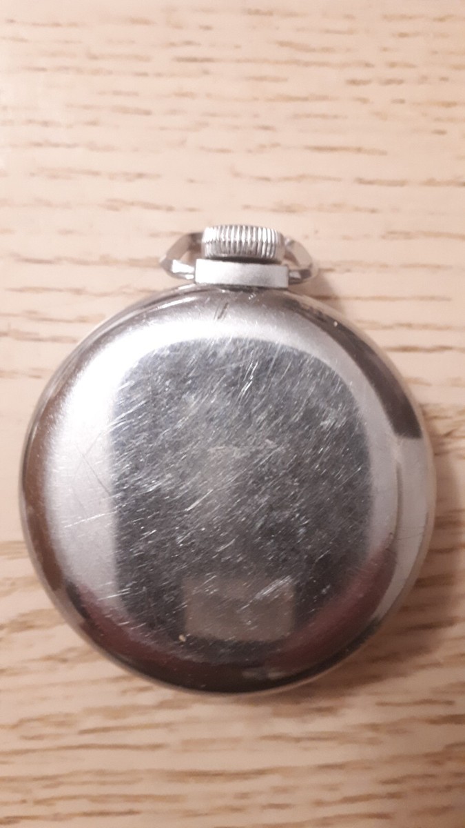 Working Vintage Ingraham Autocrat Mechanical Wind Up Pocket Watch