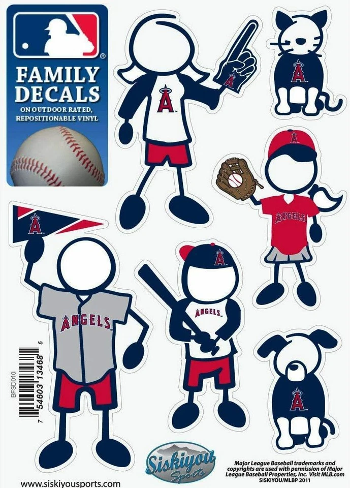 Los Angeles Anaheim Angels Outdoor Rated Vinyl Family Decals MLB Baseball - Image 2 of 3