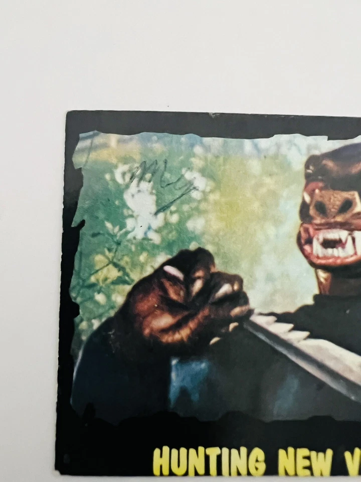 1964 Topps Bubbles Outer Limits USA Made~ Hunting New Victims #14~Ink Initialed - Image 3 of 3