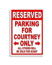 Personalized Parking Sign Wall Decal Metal Sign No Parking Customized Courtney