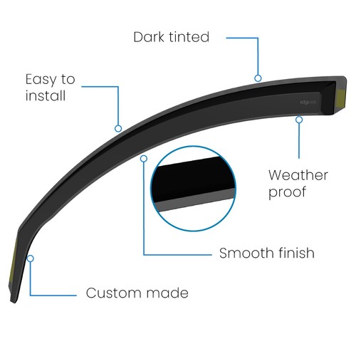 Volvo V50 2004-2012 5 Door Estate Wind Deflectors 4pc Edgevisors Tinted - Picture 9 of 9