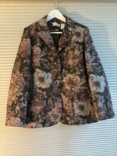 Alfred Dunner Floral Tapestry Style Blazer Women s Size 14
