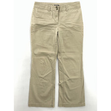 Tommy Hilfiger Womens Straight Leg Pants Beige Mid Rise Flat Front Pockets 12