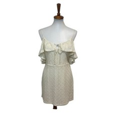 NWT Urban Outfitters Kimchi Blue Cold Shoulder Mini Dress Lace Ivory Size 8