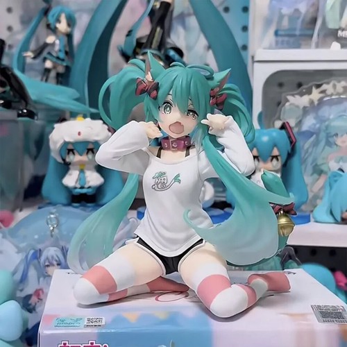 Hatsune Miku Desktop süße Actionfigur 11 cm Neko T-Shirt Ver. Anime Figur - Bild 4 von 22