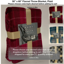 Throw Blanket Super Soft Plush Fleece Flannel Couch Sofa Bed 50" x 60" Plaid New