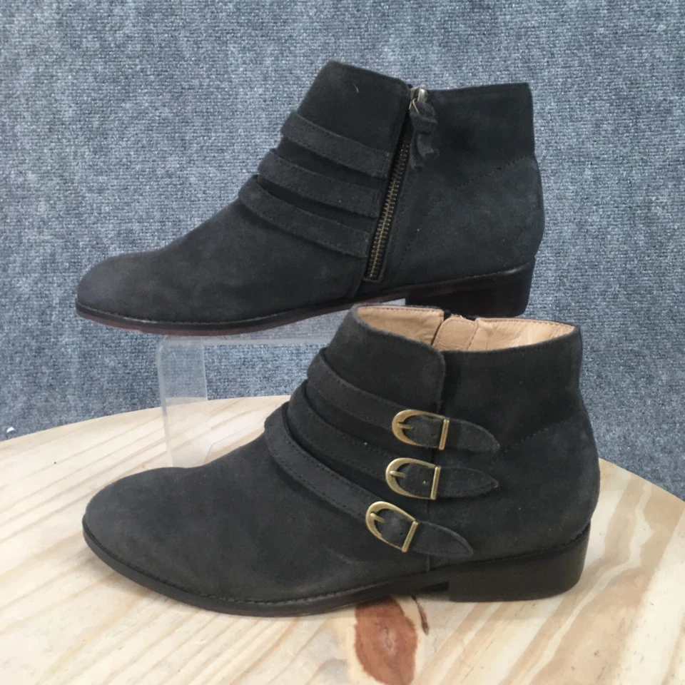 Botas Latigo Mujer 9 M Passion Botines Negro Gamuza Hebilla Tacones Cubanos Foto 2 de 4