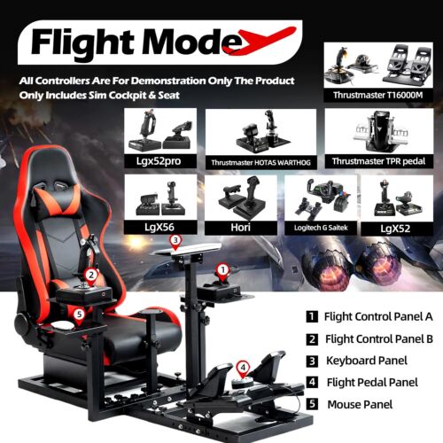 Supllueer Flight Racing Simulation Cockpit mit Sitz passend für Logitech G29 X52 - Picture 15 of 25