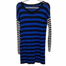 Express dress crew neck striped Medium color block cotton blend sweater