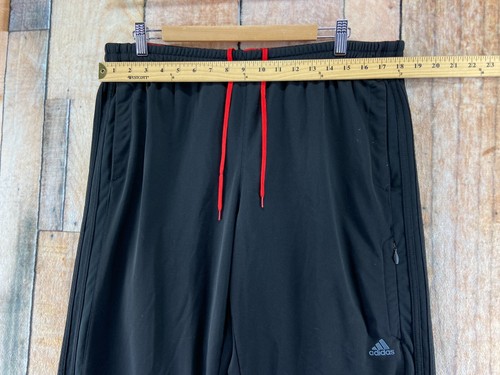 Adidas Wide Leg Skate Striped Sweatpants Men's XL Black Baggy Red Drawstrings - 第 6/16 張圖片