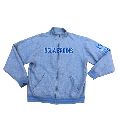 CHAMPION 2019 UCLA Bruins Jacket Men's XL Grey Blue Embroidered Long Sleeve