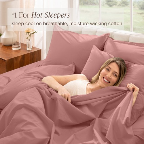 Bare Home 100% Organic Cotton Percale Sheet Set - 300 Thread Count - Lightweight - Picture 45 of 119