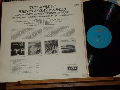 Uk Decca Stereo Ruggiero Ricci Mendelssohn & Bruch Violin Ctos LP = SXL 2006 NM - Picture 3 of 4