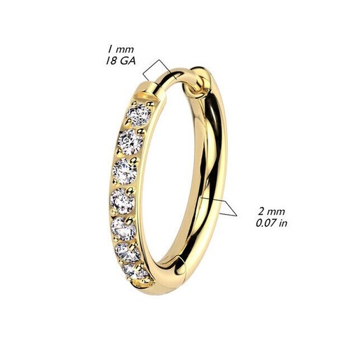 Pair IMPLANT GRADE 23 Titanium - 8mm or 10mm Crystal Hoop Earrings CZ Sleepers - Picture 4 of 6