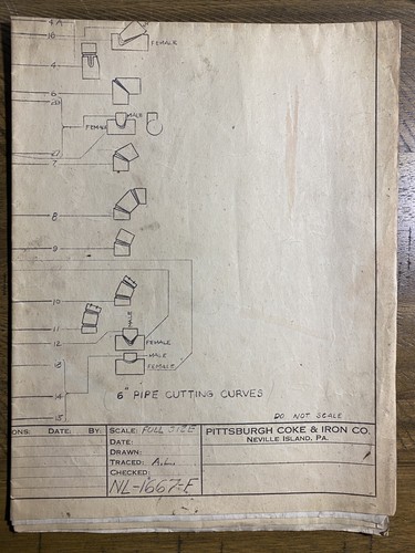 Pittsburgh Coke And Iron Company Mid Century Modern Technical Drawings 1943 - Picture 2 of 9