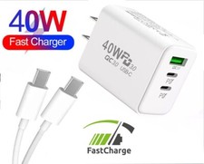Dual PD 40W Fast Wall Charger Power Adapter For iPhone 15 16 Pro