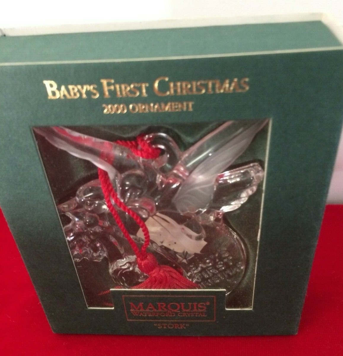 MARQUIS BY WATERFORD CRYSTALORNAMENT BABY'S FIRST CHRISTMAS 2000