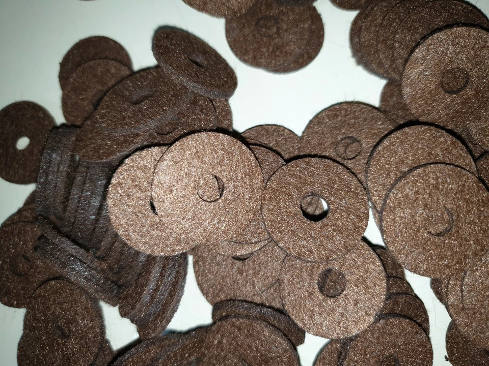 Vintage radio new Dark Brown knob felts in lots of 100. Machine precision cut - image 2 of 3