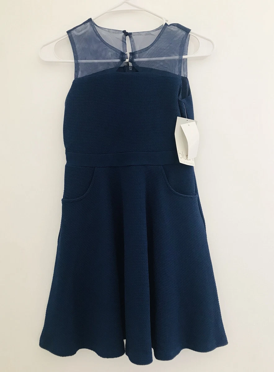 Girls navy top skater dress