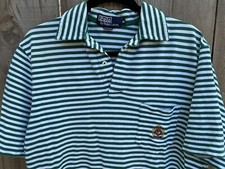 VTG 90s Polo Ralph Lauren Knit Striped Crest Logo Shirt USA Made Kanye SZ M S/S
