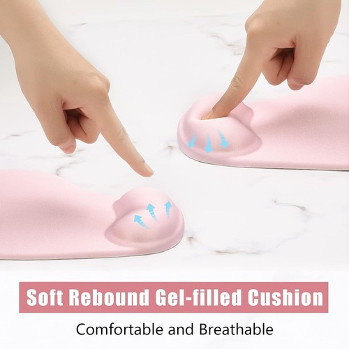 Mouse Pad with Wrist Rest Support, Gel Mouse Pads with Non-Slip PU Base - Picture 5 of 6