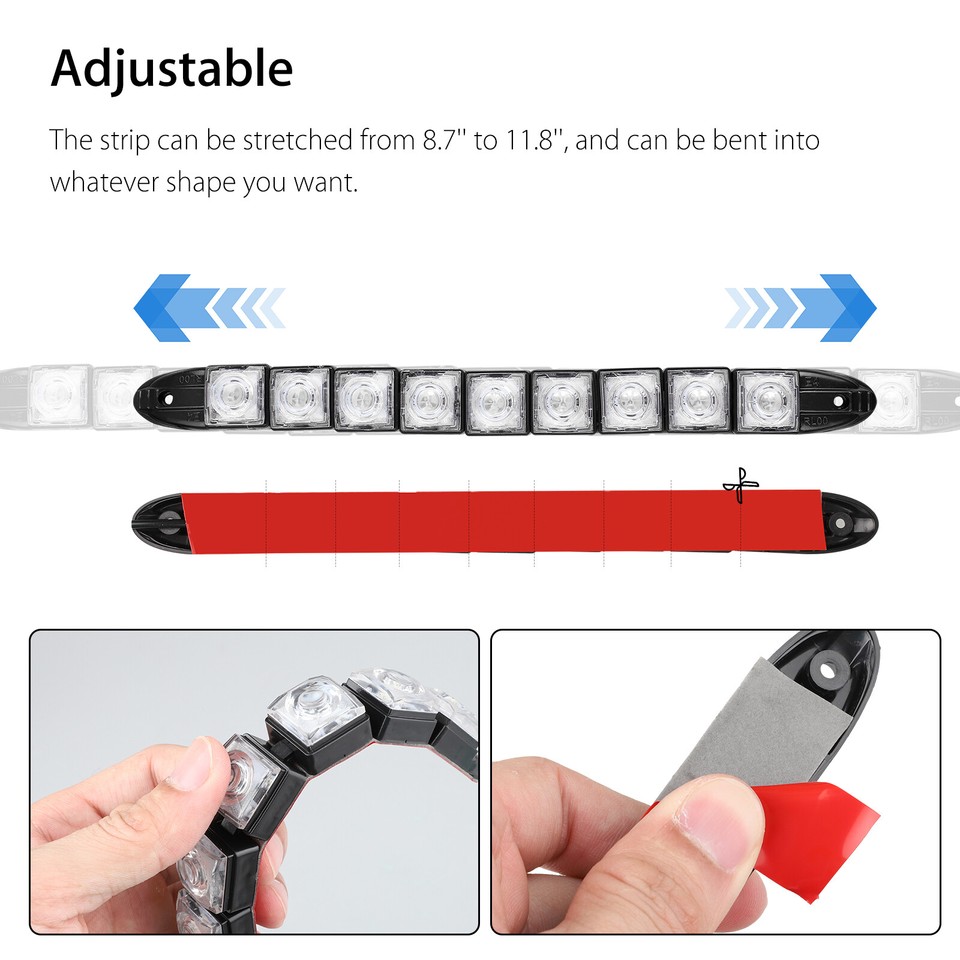 Led Red &amp; Green Submersible LED Navigation Lights For Boats &ndash; 12V Waterproof Marine Strips Boat Navigation Lights