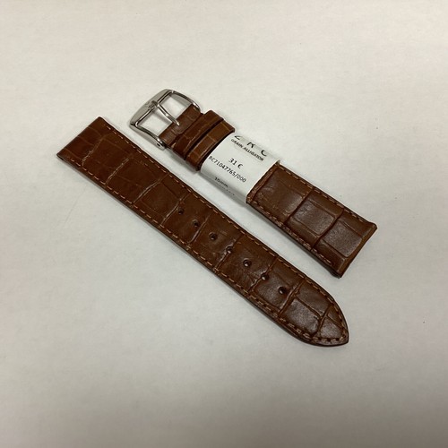 Bracelet De Montre ZRC En Cuir Veau Grain Alligator Gris - 20mm - Fait Main - Neuf Avec étiquettes