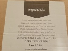 AmazonBasics 3.5 mm Male to Male Stereo Audio Aux Cable  2 Feet  0.6 Meters