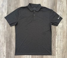 Nike Victory Dri Fit Micro Print Dark Grey Golf Polo Shirt CU9843-070 sz Medium