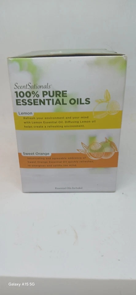 Scentsationals Diffuser 100% Pure Essential Oil 3 Piece Set w/Lemon and Orange - Image 2 of 4