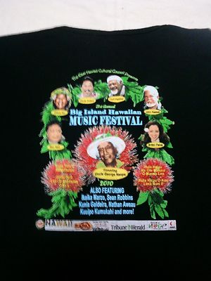 2010 Big Island Hawaiian Music Festival T Shirt Womens Size L