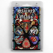 Hot Picks "STAINED GLASS" Guitar 6 Pick Pack, Medium, Clamshell Pics Skulls