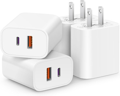 [4 Pack] USB C Charger Block Fast Charging Multiport Adpater [PD 20W USB-C & QC