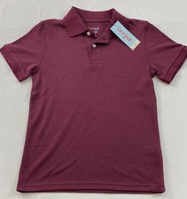 boy's Cat Jack shirt size medium 8-10 maroon collar short sleeve pull-on