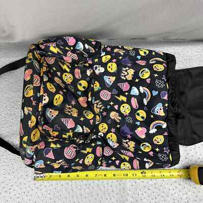 Girls Black Emoji Cargo Backpack All Over Print Comfort  display picture 1