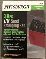 New Pittsburgh 36 pc 1/8 inch Steel Stamping Set 63676