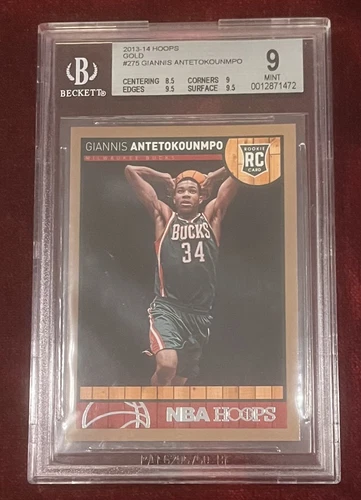 2013-14 Panini Hoops Gold Giannis Antetokounmpo RC Rookie SP BGS 9 MINT #275