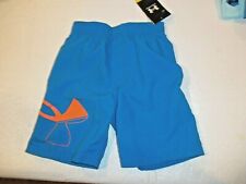 NEW Under Armour sz 4 blue boys swim suit trunk board shorts logo swimsuit