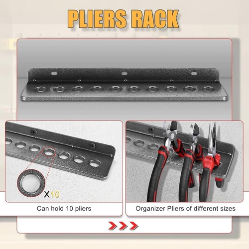 Wall-Mounted Tool Organizer Set (3) for Screwdrivers, Hammers & Pliers - Picture 4 of 7