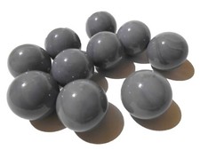 10 Murmeln grau opak ca. 25mm aus Glas, Glasmurmel, Glaskugel (120071)