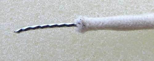 Cable 22ga de tela blanca y negra de 6 pies grado PRO para guitarra vintage - Imagen 3 de 4