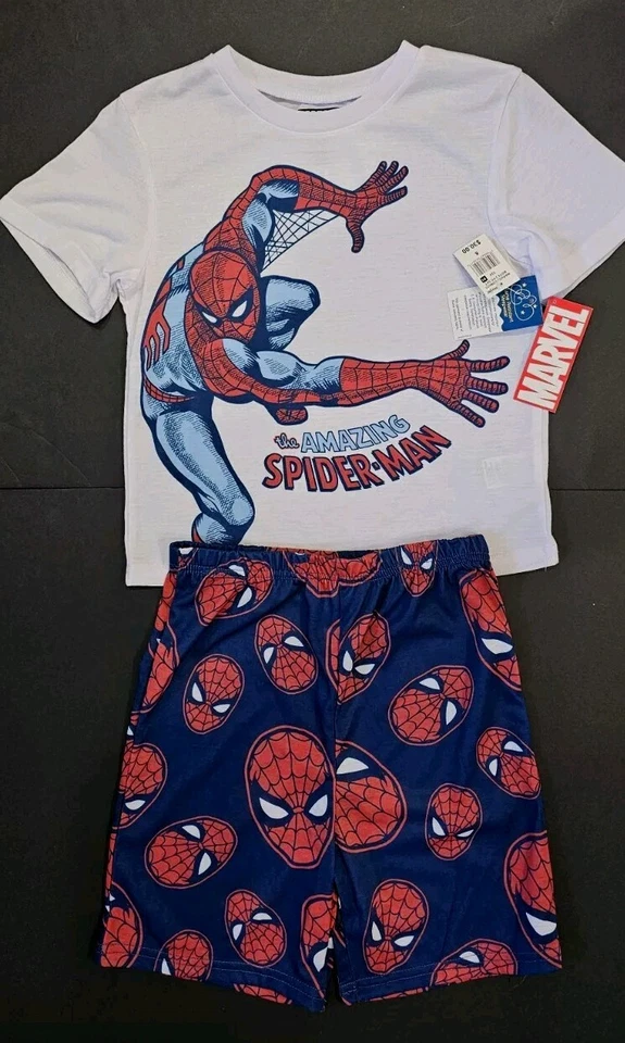 男孩 8 码授权漫威蜘蛛侠睡衣短裤套装全新带标签!  — 第 2/4 张图片