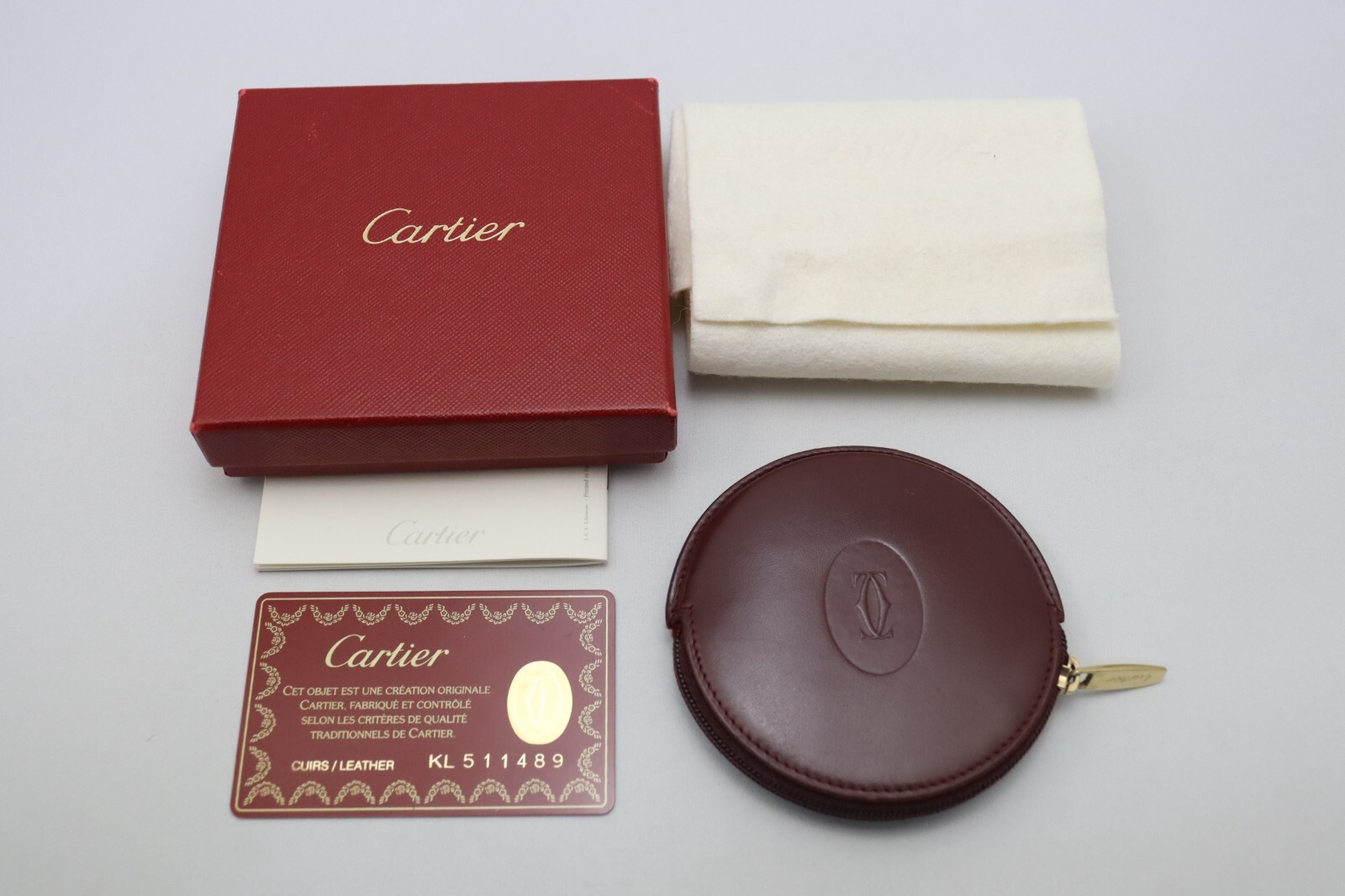 Cartier Bordeaux Leather Coin Case 092 8854 in Classic Red-image